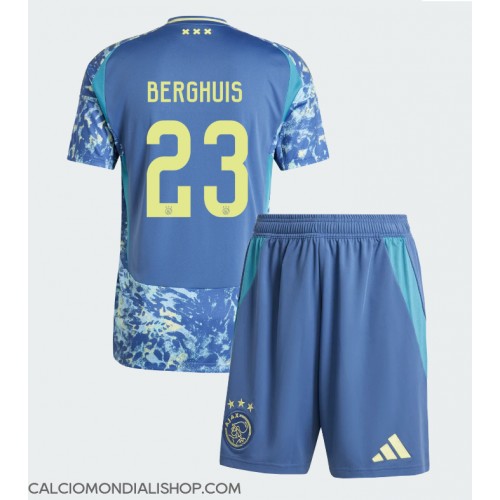 Maglie da calcio Ajax Steven Berghuis #23 Seconda Maglia Bambino 2024-25 Manica Corta (+ Pantaloni corti)